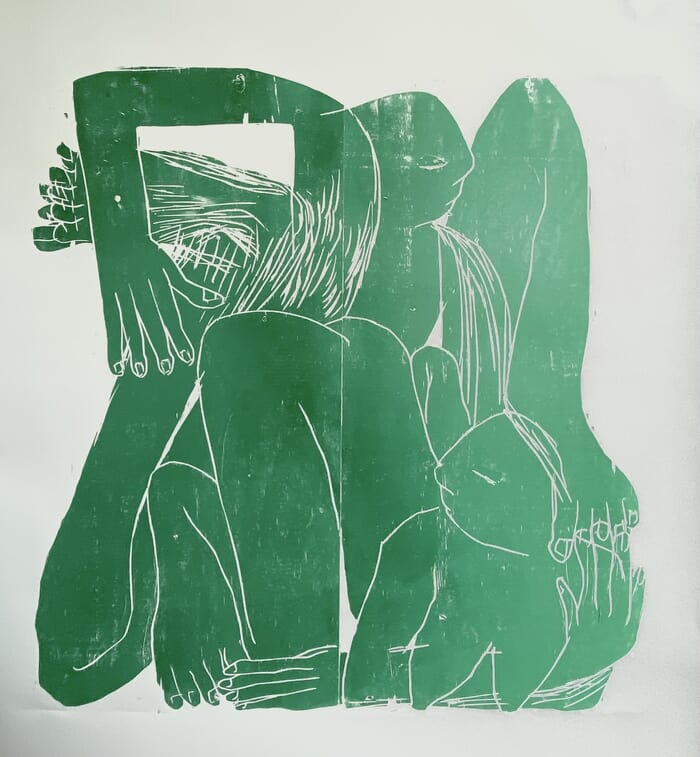 human shapes in wheelspin by Barbara Kuebel