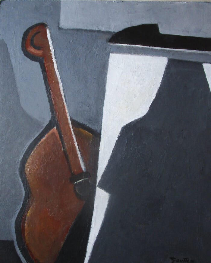 Composition décorative avec mandoline. von Michel de Gouttes