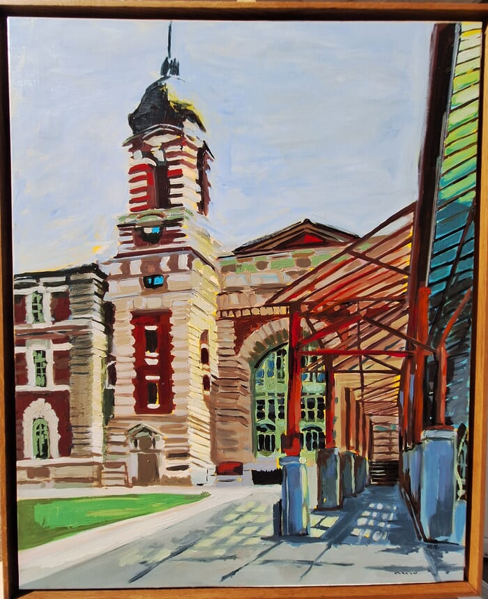 Ellis Island (avec cadre)  by Valérie LE MEUR