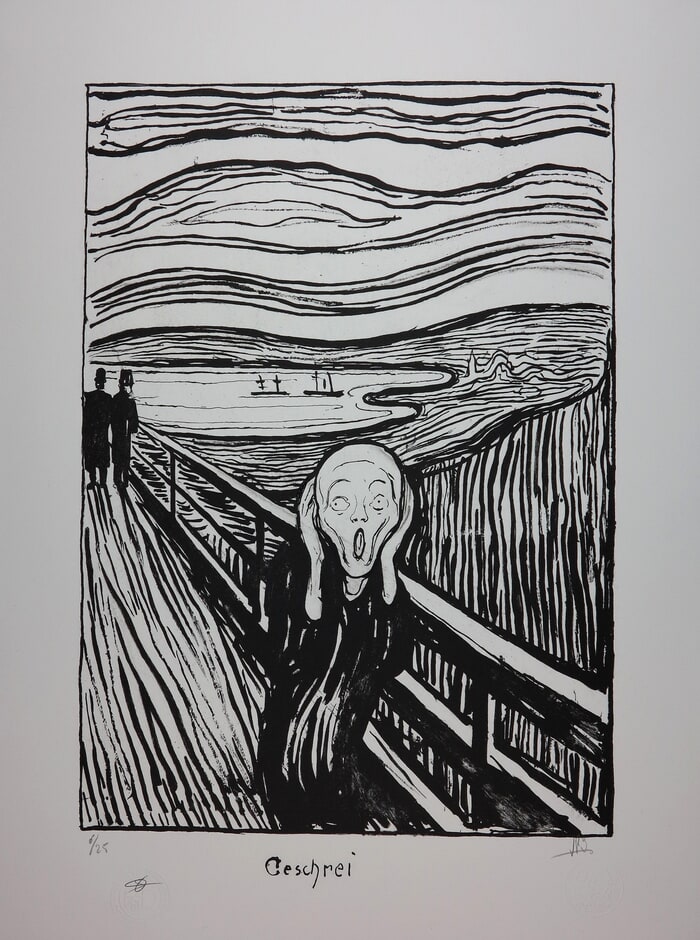 LE CRI / THE SCREAM / GESCHREI - 1895 | NOIR & BLANC by Edvard Munch