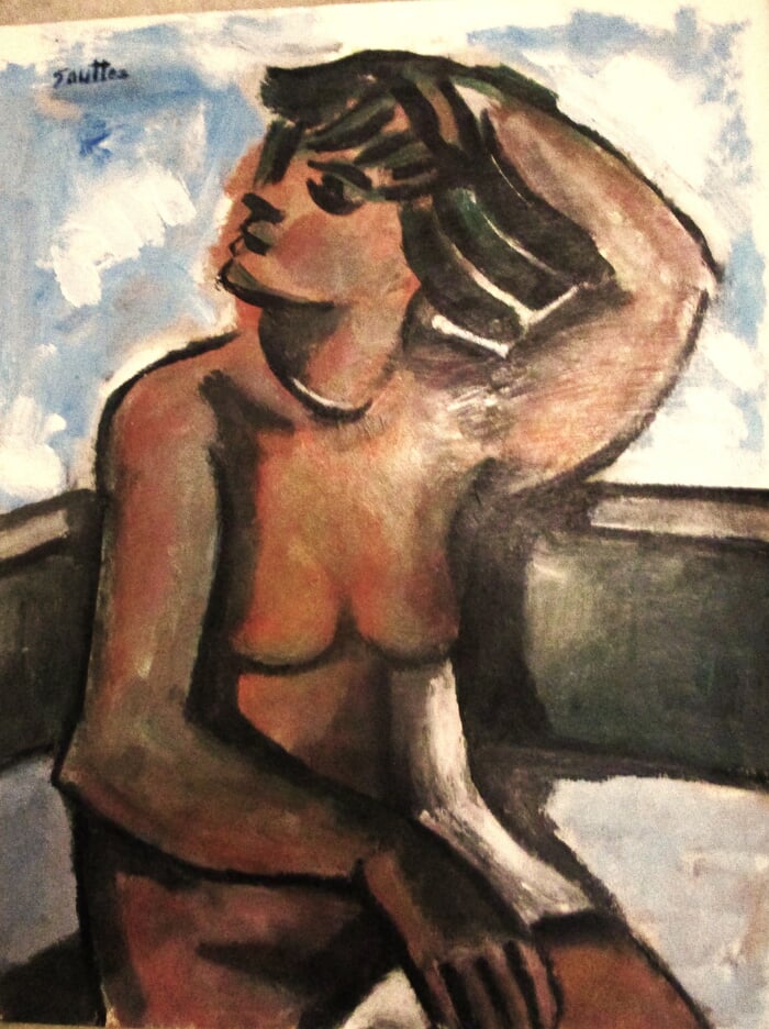 Baigneuse embarquée Bras levé. by Michel de Gouttes