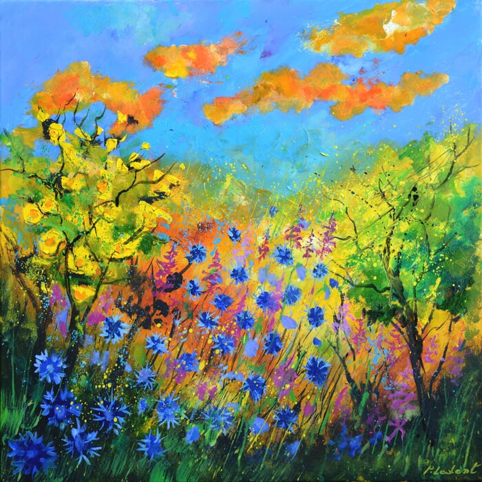 Blue cornflowers  by Pol Ledent