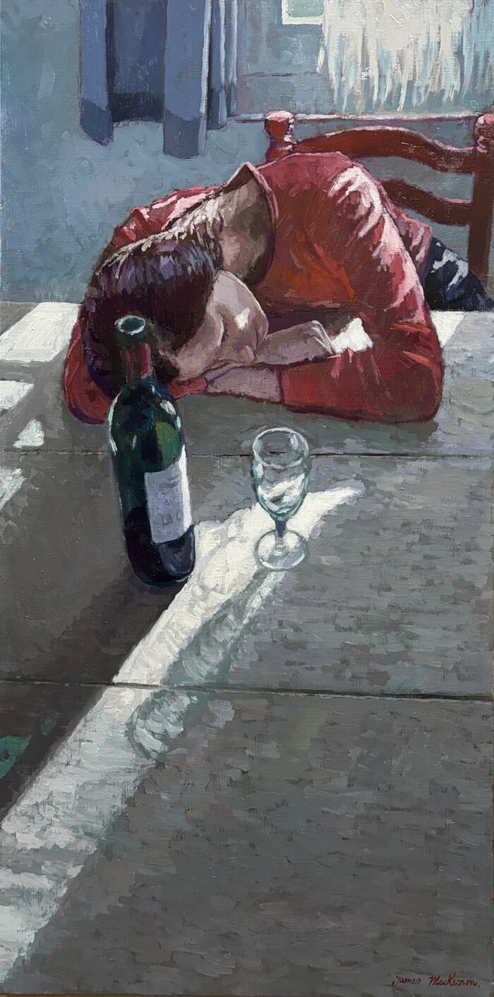 La femme en rouge.  by James MacKeown