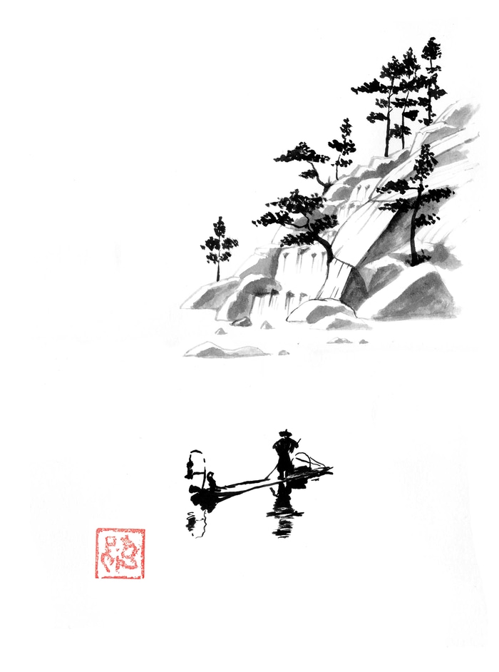 fishing at the fall by Péchane