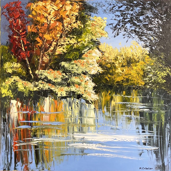 L'automne au bord de l'Epte à Giverny by Michel Cribelier