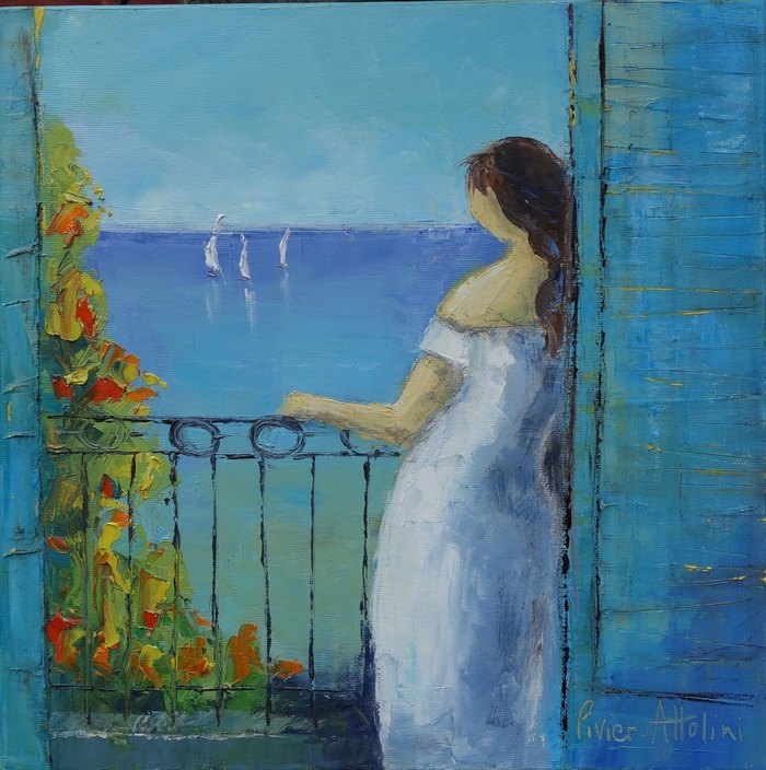 Voiles au loin by Régine Pivier-Attolini
