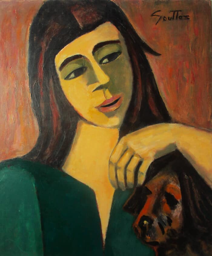 Charlotte et son chien by Michel de Gouttes