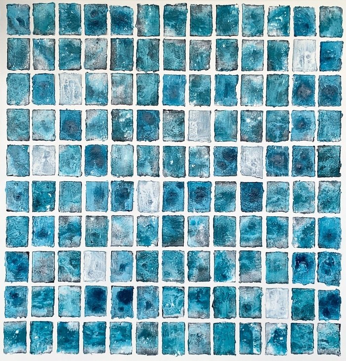 Abstrct blue and white no. 2225 par Anita Kaufmann