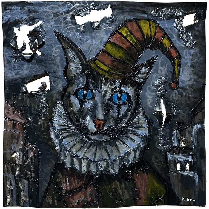 Tableau métal - Chat Arlequin by Philippe Buil