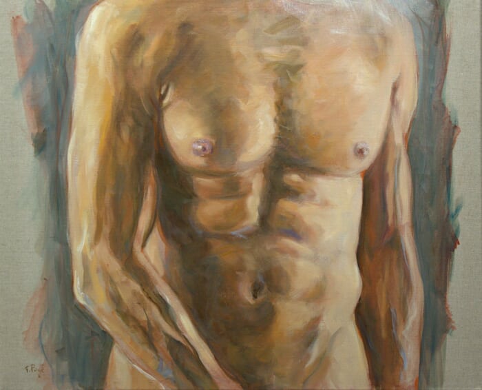 Étude du torse de Zéphyr pour: "Comment Flora, la première fois, découvrit le corps de Zéphyr les yeux fermés." von François Pagé