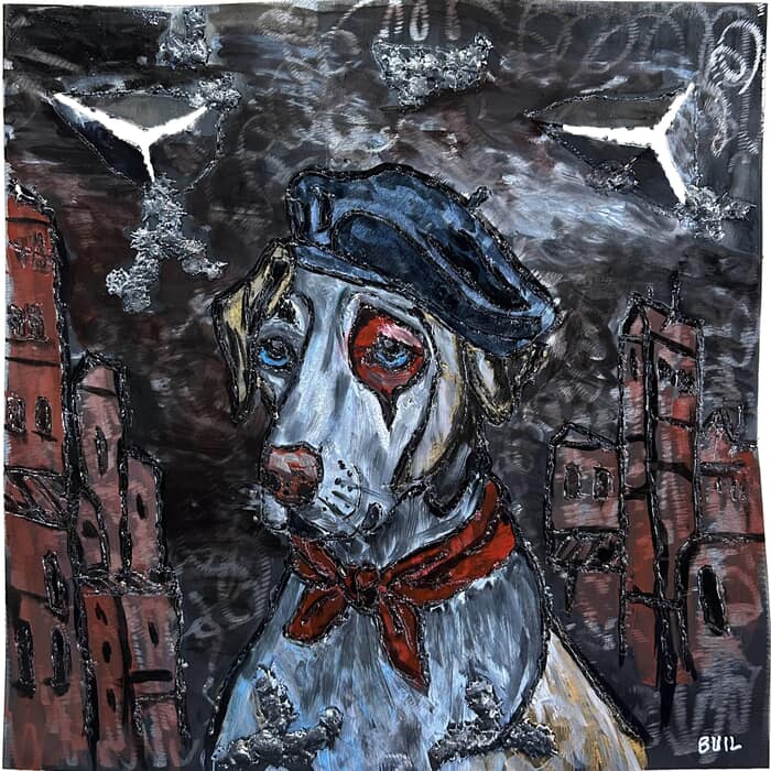 Tableau métal - Chien basque by Philippe Buil