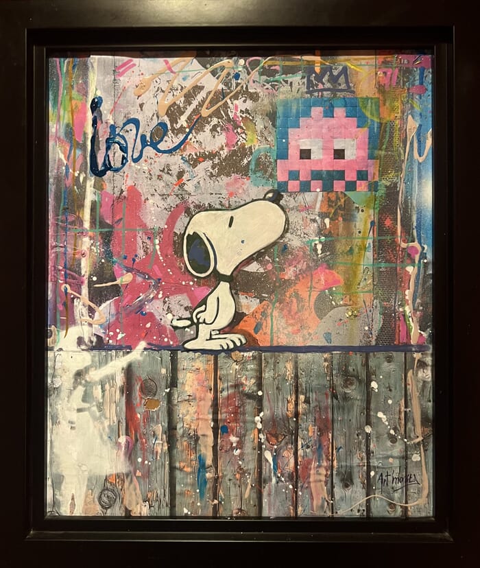 Snoopy rencontré invader von ART'MONY