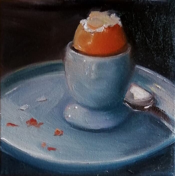 Blue egg cup by Rosemary Burn
