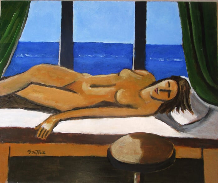 Nu au guéridon by Michel de Gouttes