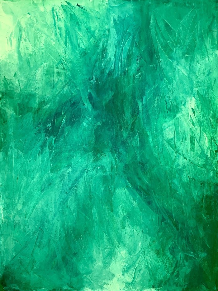 Nature’s embrace no. 426 large green abstract by Anita Kaufmann