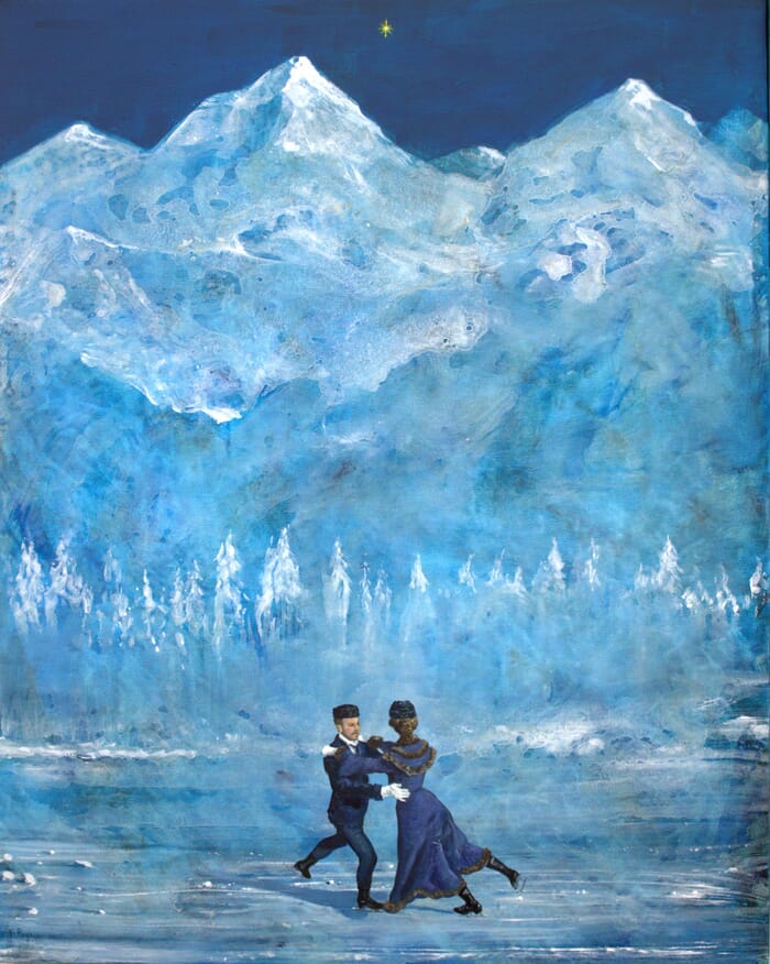 Sur le lac gelé, avec pour seul repaire une étoile, ils avaient dansé toute la nuit jusqu’à tomber en amour éternellement.  by François Pagé