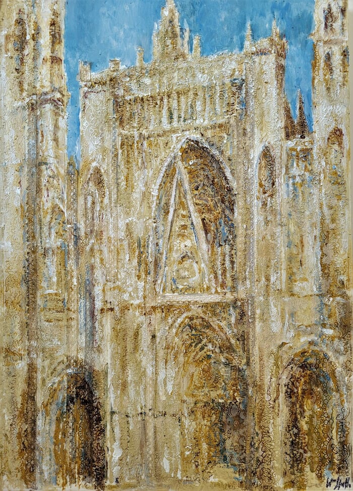Rouen Cathedral no.4 with lace ( dentellerie ) by Wayne Sleeth