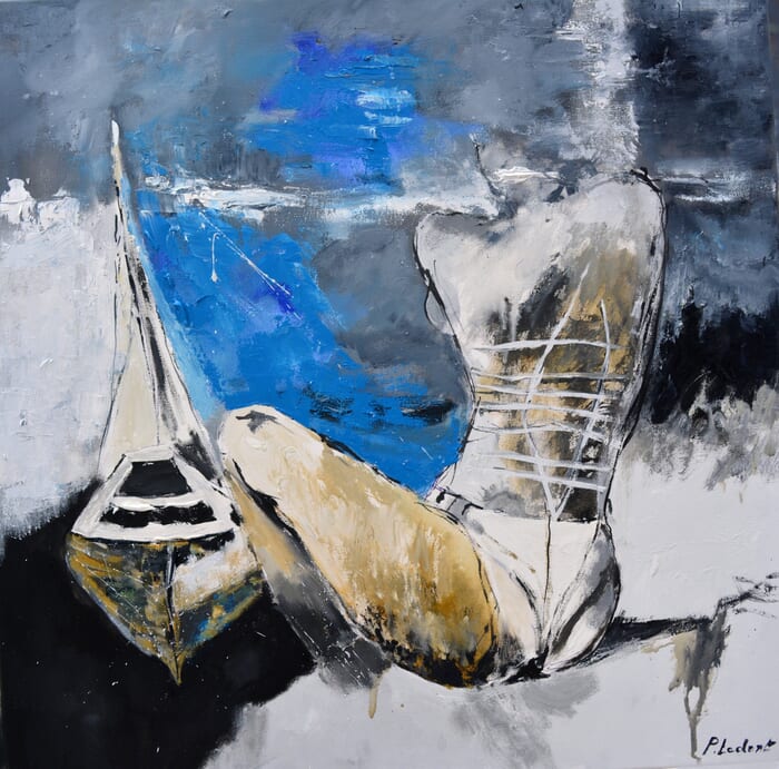 An anchor and a dreaming girl   by Pol Ledent