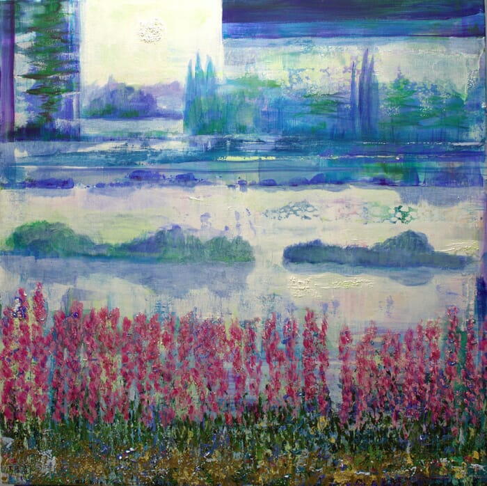 La bruyère comme ton rouge-baiser, réchauffait le paysage d'hiver. von François Pagé