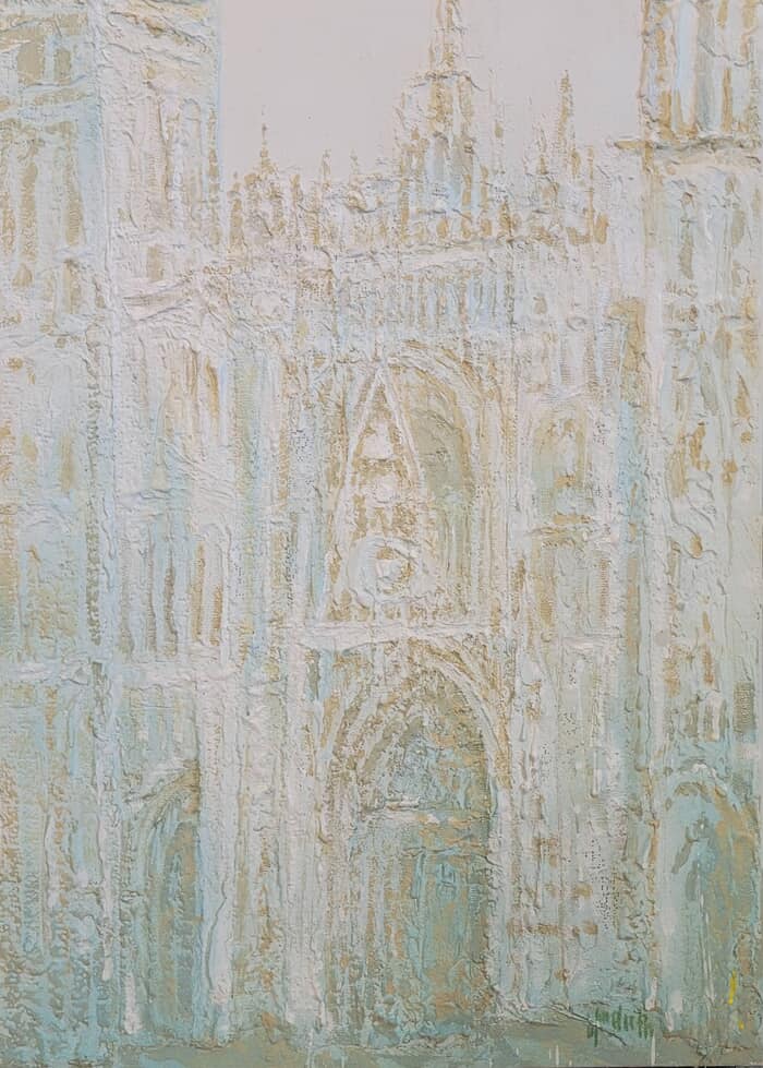 Cathédrale de Rouen 20 ( ochre et menthe ) by Wayne Sleeth