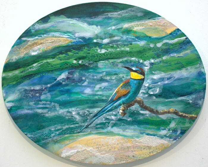 C'était fin avril, le guêpier de retour d’Afrique guettait les phalènes sur la Loire. by François Pagé