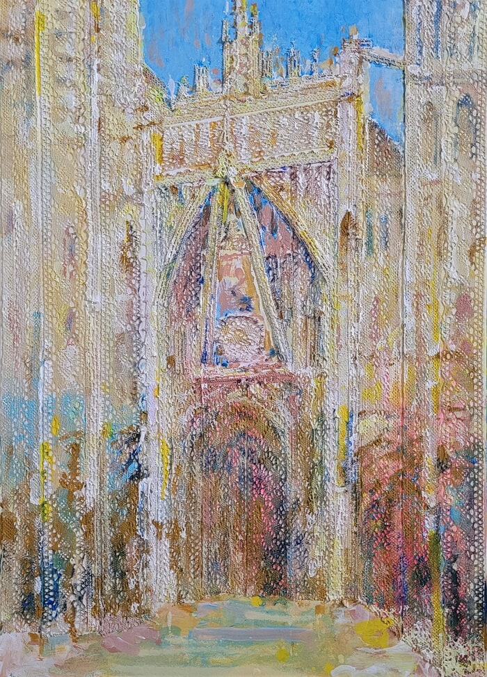 Cathédrale de Rouen en dentelle no.8 : Ensoleilée von Wayne Sleeth