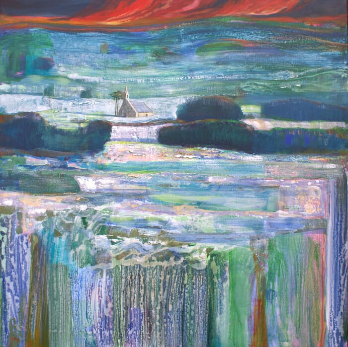 Pendant que la nuit blanchissait la campagne comme une jeune mariée, le ciel, noceur, jouait les peintres boréals.  von François Pagé