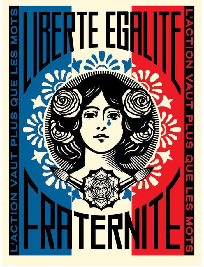 L'action vaut plus que les mots (Marianne) by Shepard Fairey