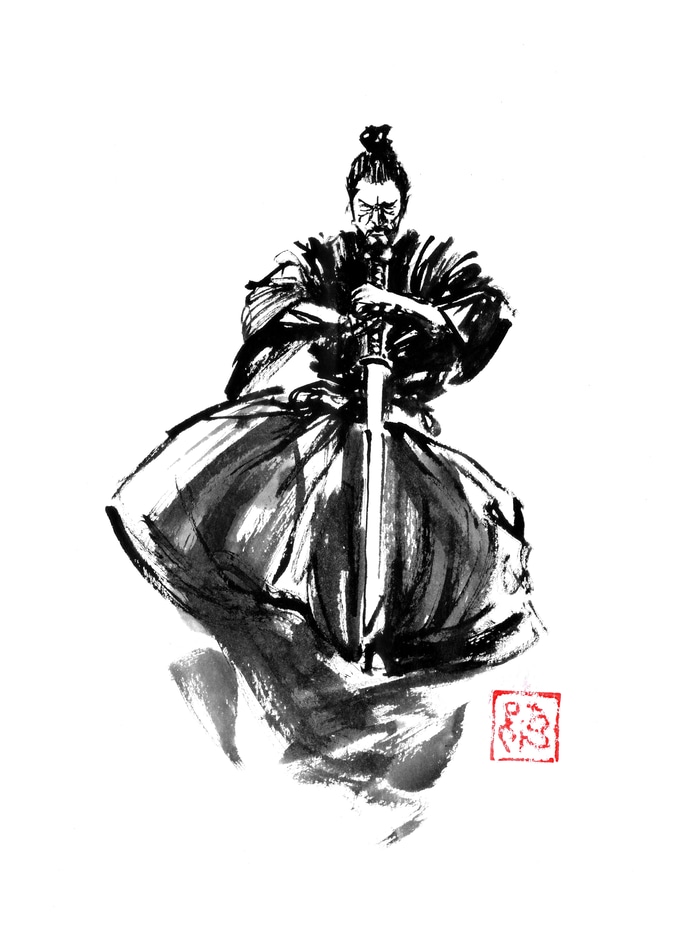 Jumping samurai by Péchane