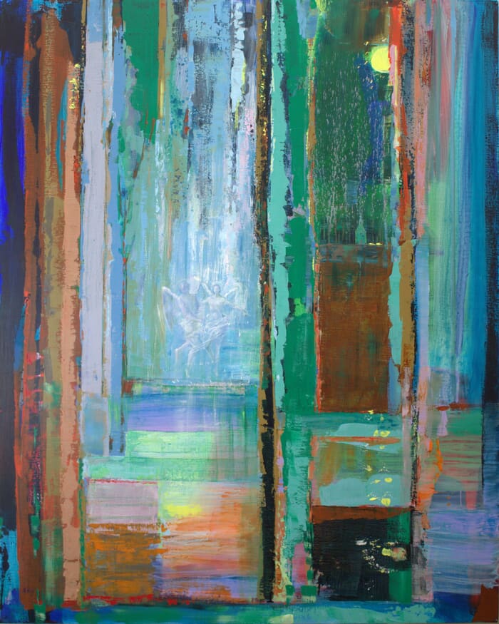 Sous la lune, aussi fidèle qu'un candélabre, deux anges dansaient. von François Pagé