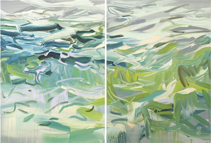 Green Noise / Diptych by Mila Weis