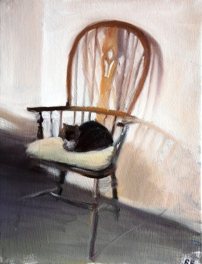 Cat on a chair par Rosemary Burn