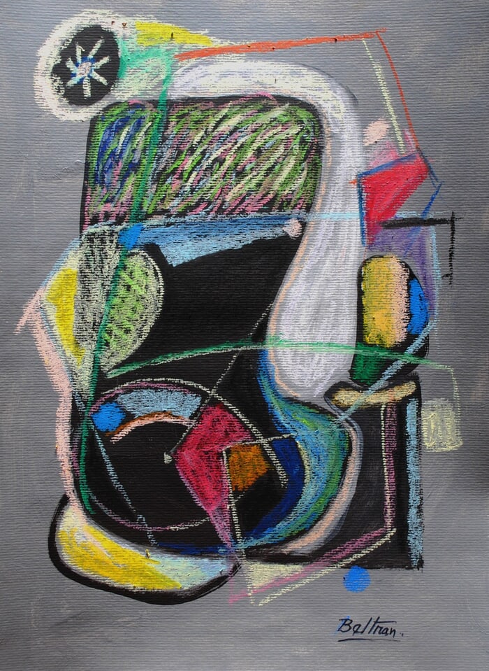 Composition au vase noir-Abstraction by Pierre-Yves Beltran