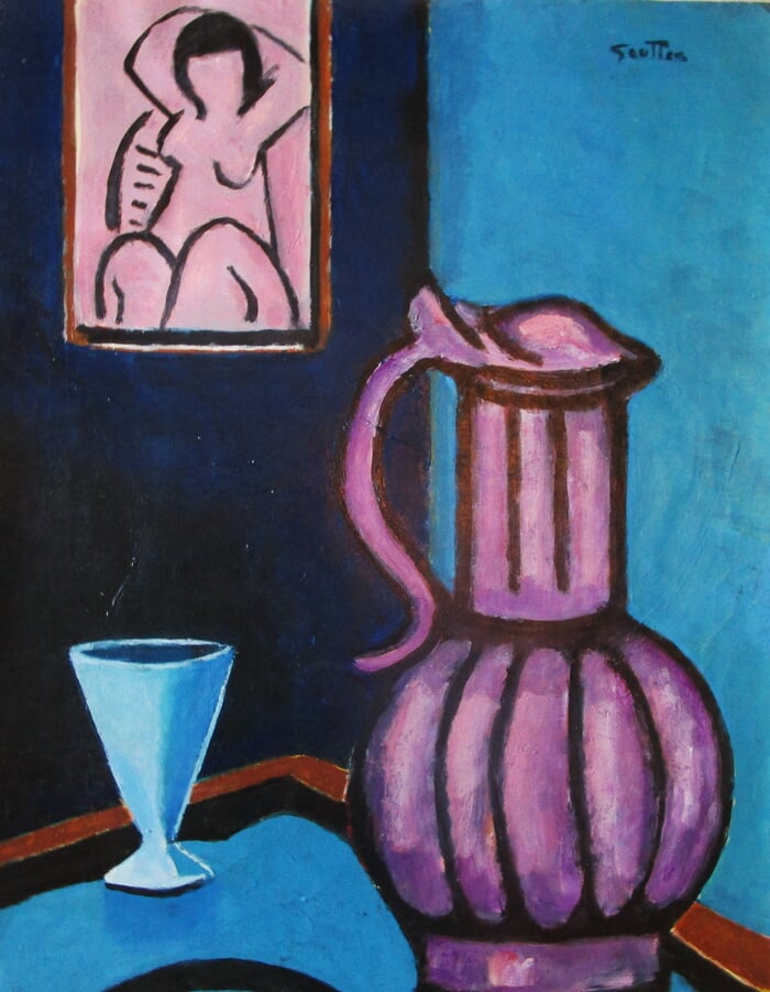 Nature Morte à la carafe mauve par Michel de Gouttes