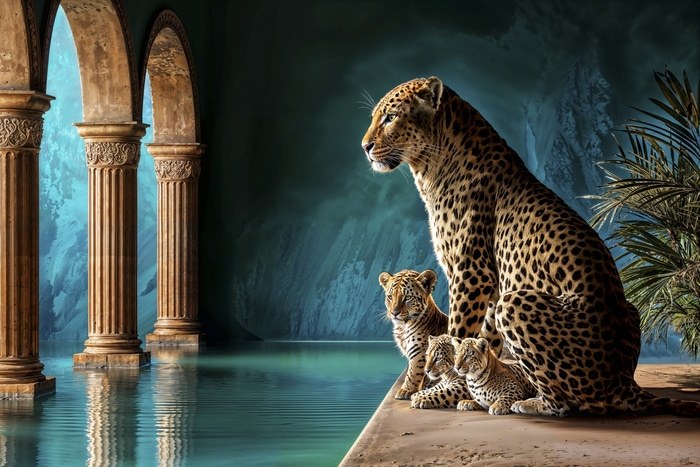 LEOPARDS AT REST par HOLLY WATT