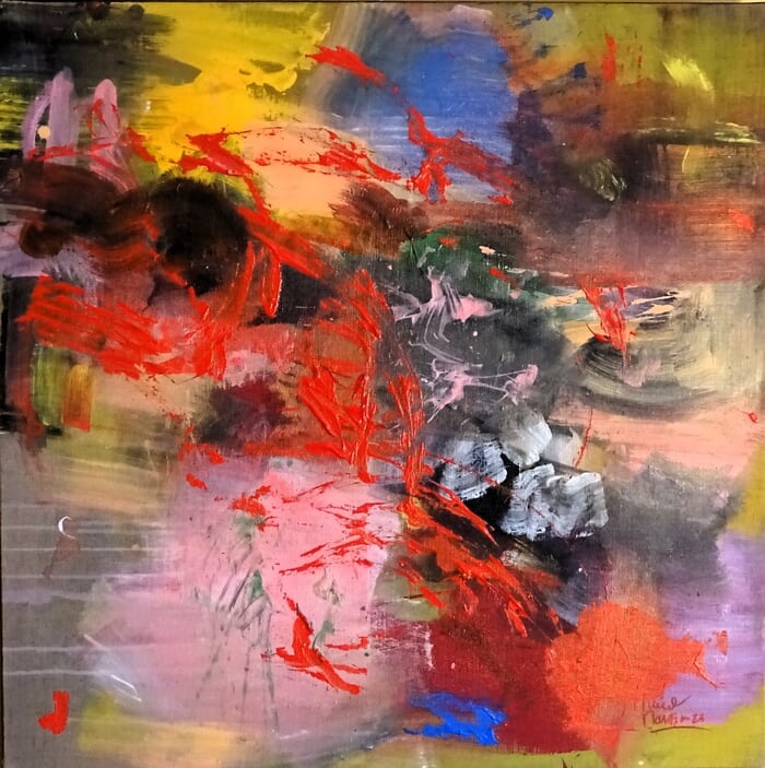 Red graffiti by Muriel Massin