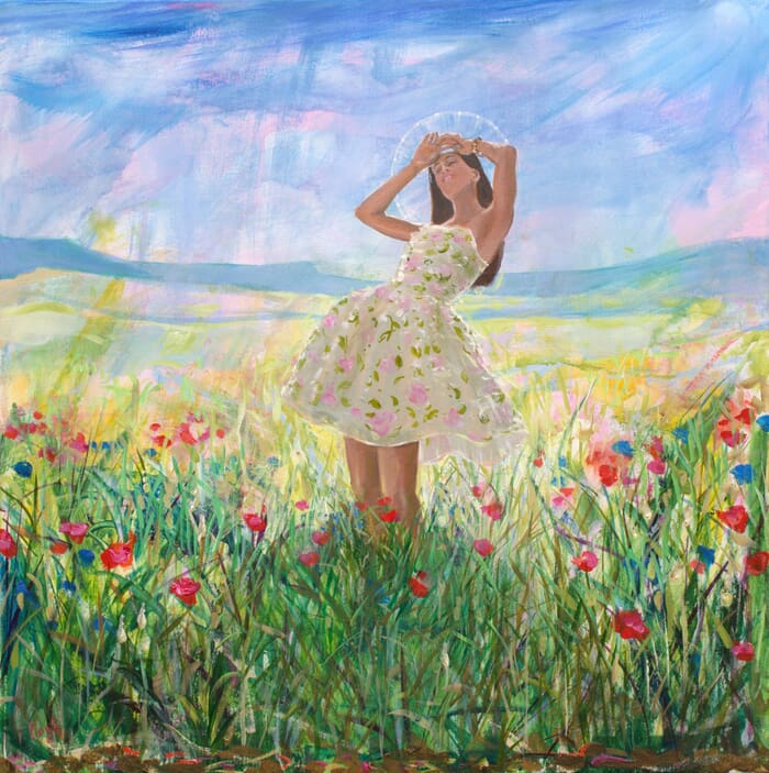 Flore débutant une danse lascive pour charmer Zéphyr à leur rendez-vous de printemps. von François Pagé