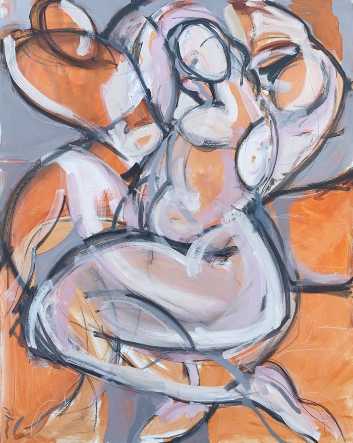 Embrace in Orange II von Heidi Lanino