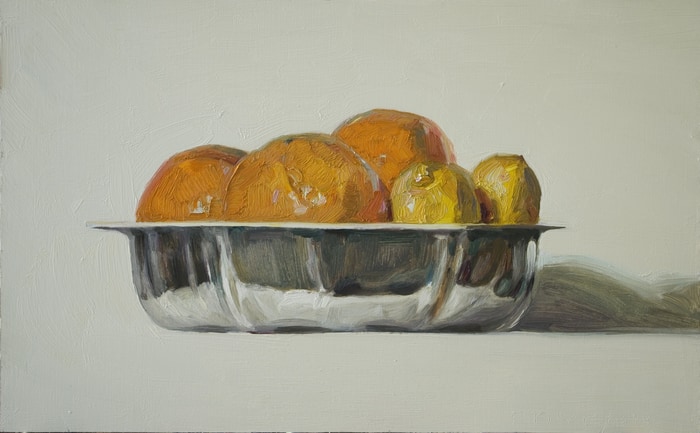Oranges lemons in metal plate par Olivier Payeur