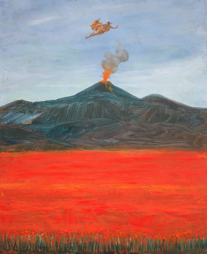 Flore implorant Hermès d'intervenir auprès de Vulcain pour épargner ses champs de coquelicots. by François Pagé