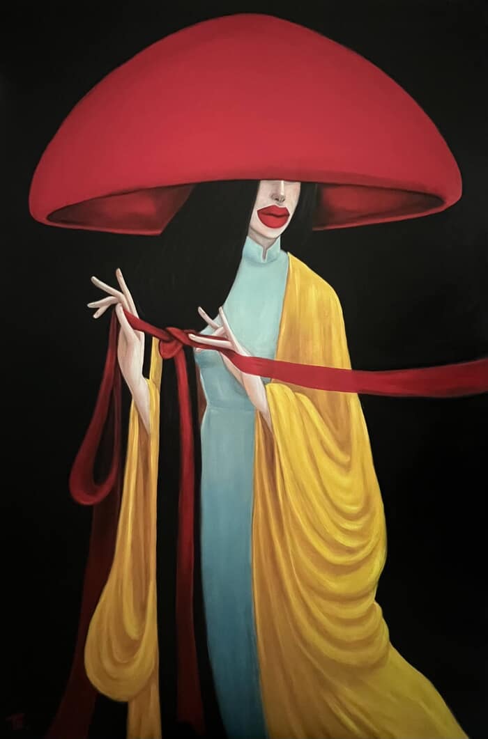 Vietnamese Lady in Red Hat von Ta Byrne