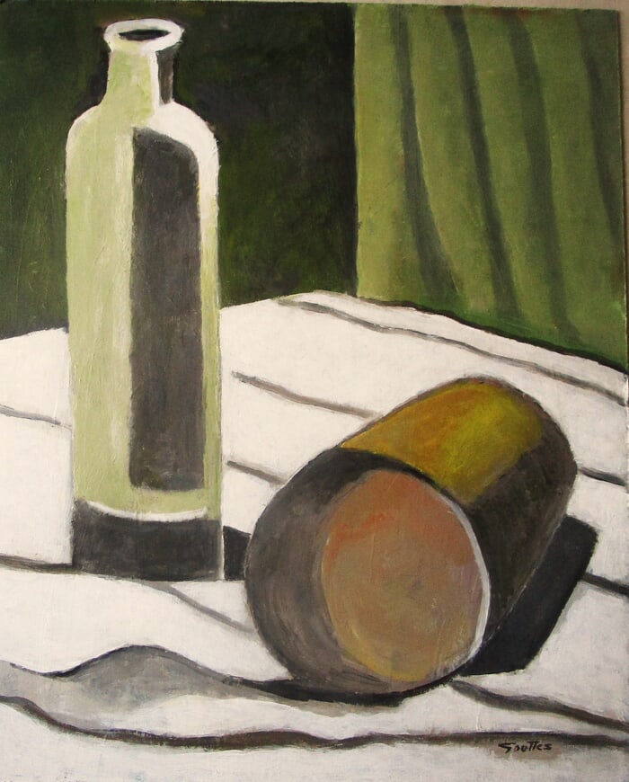 Nature morte au pot renversé. par Michel de Gouttes