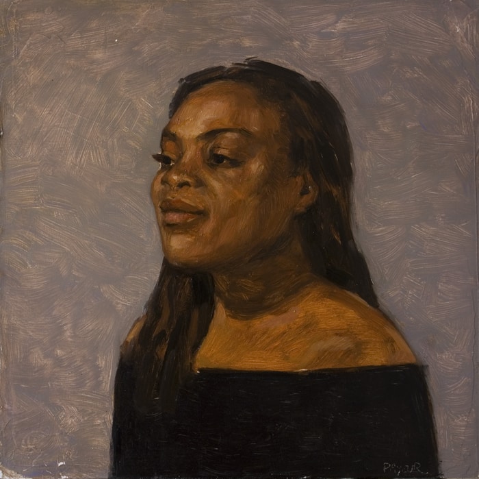 Featured in "Imperfect Women": portrait of a black woman on grey by Olivier Payeur