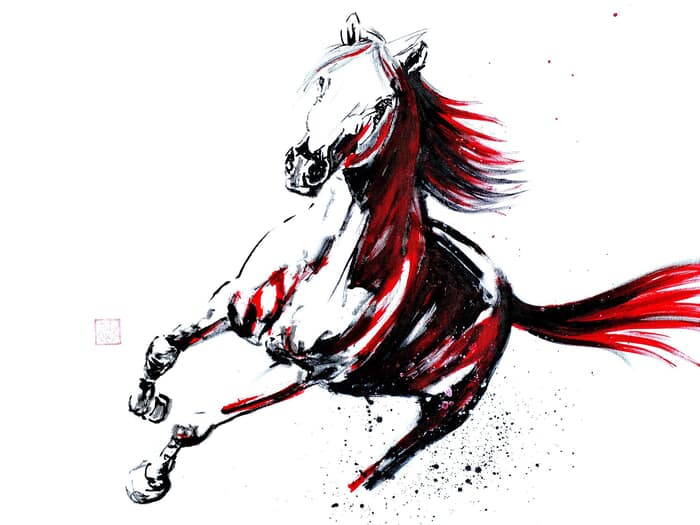 running horse (toile) von Péchane