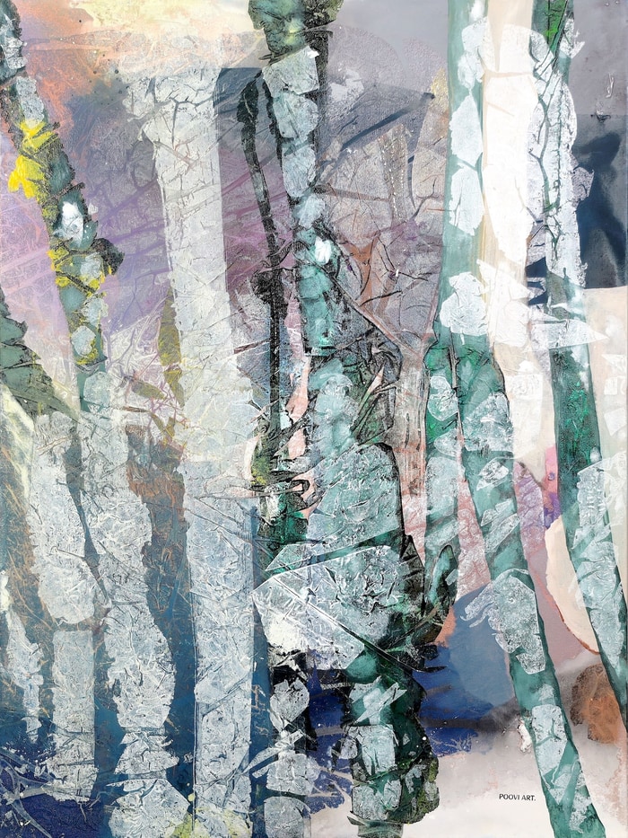 Still standing 02- Landscape trees by Poovi Art