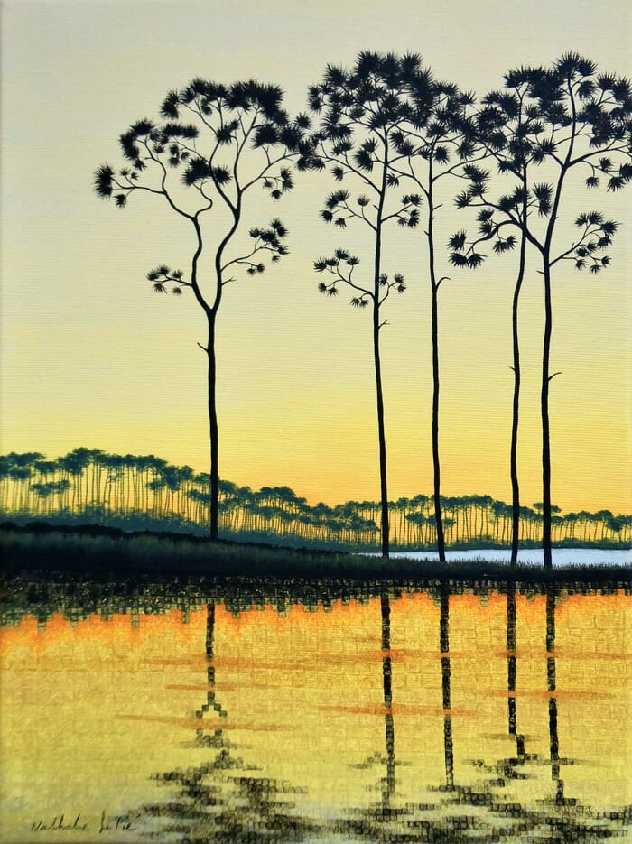 Les pins au bord du lac  von Nathalie Si Pié