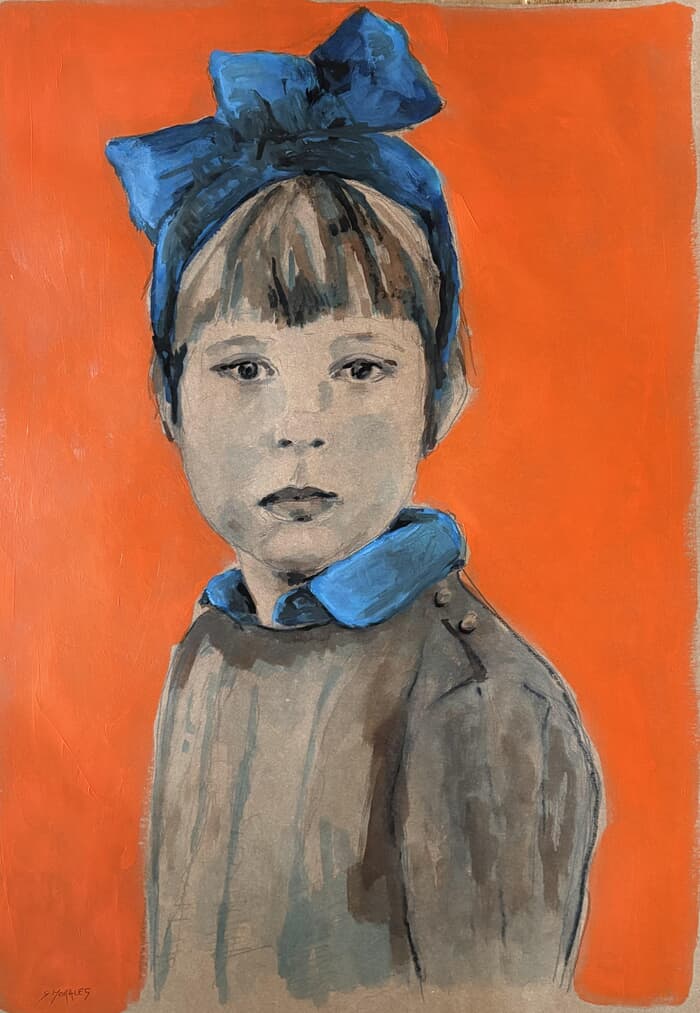 jeune fille au noeud bleu by Géraldine Morales