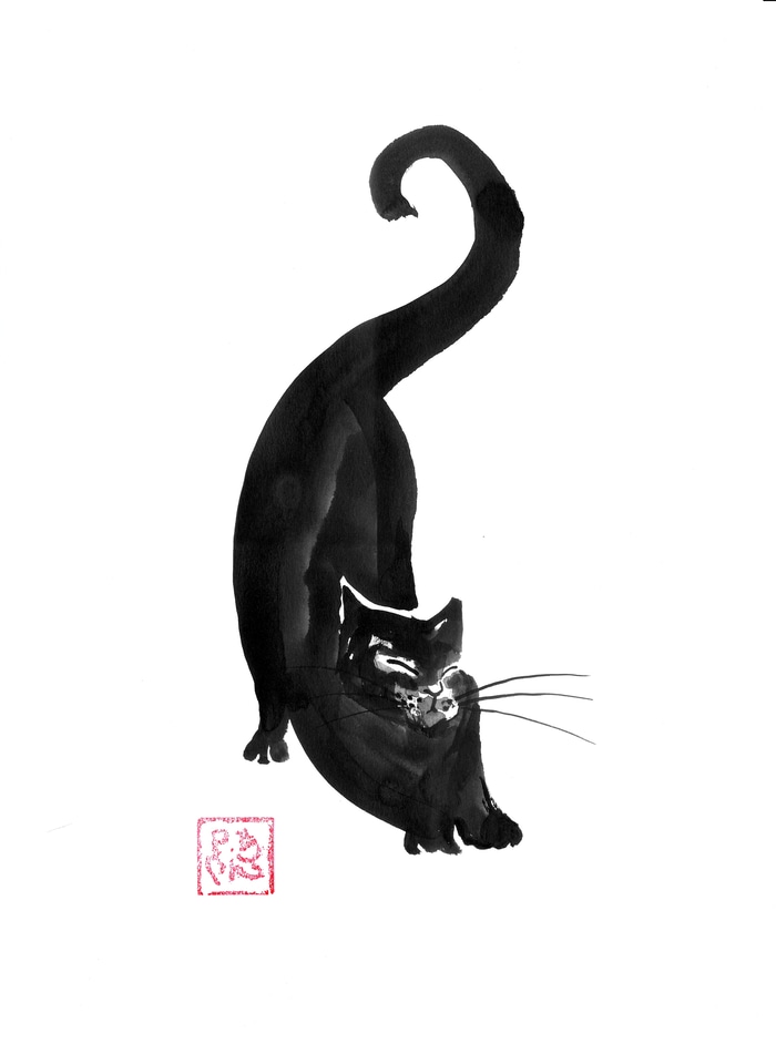 streching cat by Péchane
