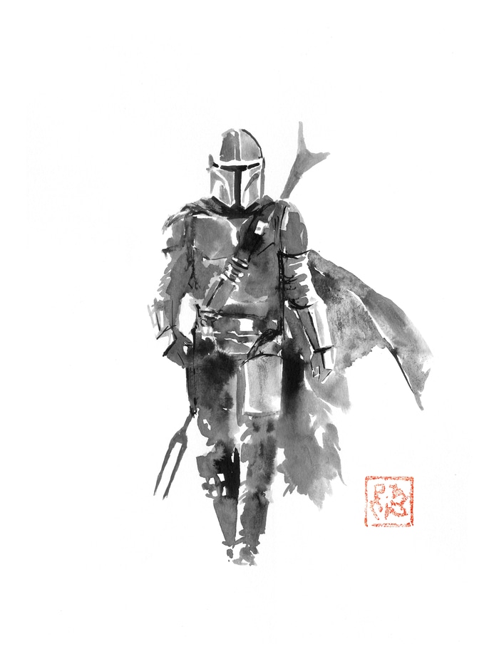 walking mandalorian by Péchane