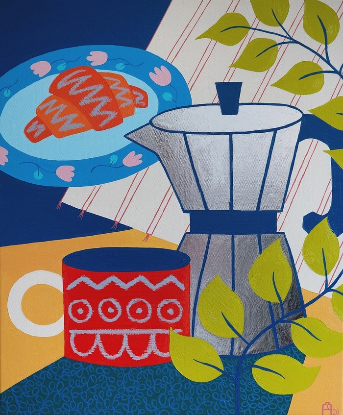 Home Coffee with Croissant par Apollinaria Manko